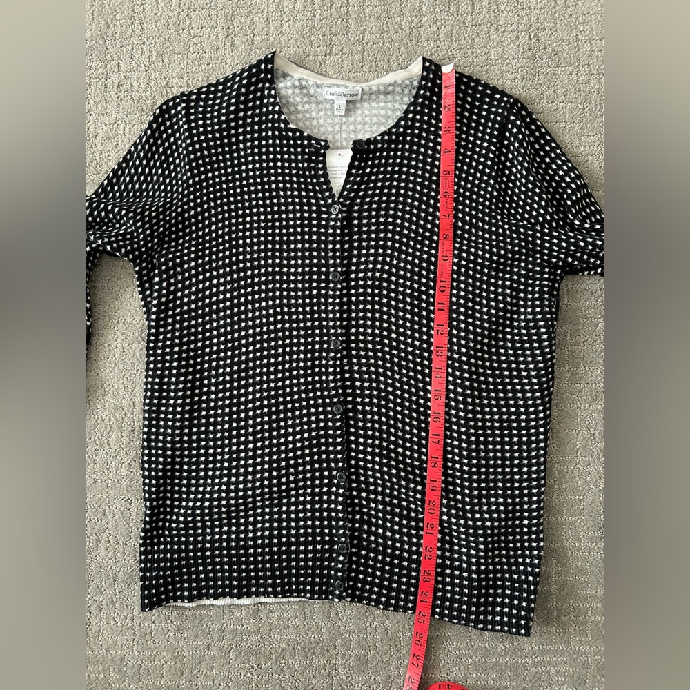 NWT Croft & Barrow Black White Women's Cardigan Sweater Button Down Geometric L - Picture 8 of 15